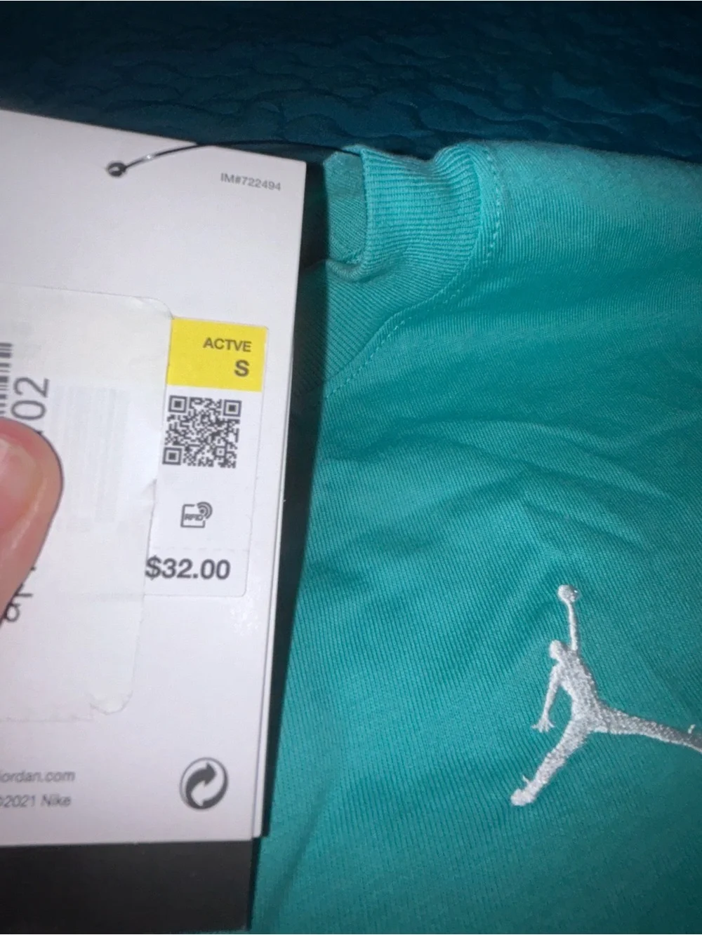 Jordan Teal Crew Neck Short Sleeve Tee
